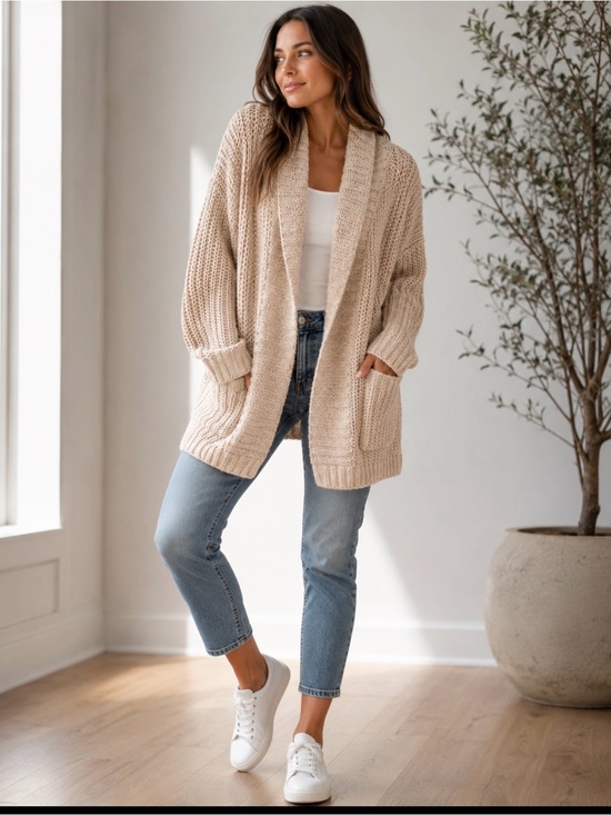 POL Sweaters - POL Chunky Knit Shawl Collar Cardigan